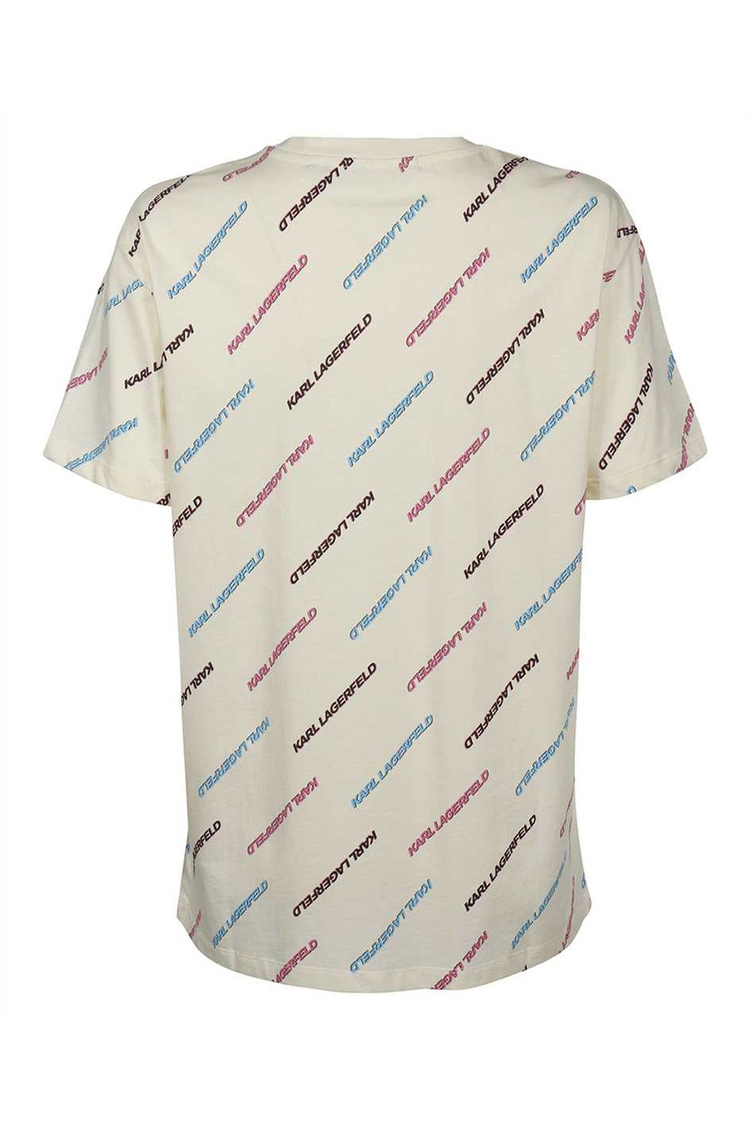 Karl Lagerfeld-OUTLET-SALE-Cotton T-shirt with all over logo-ARCHIVIST