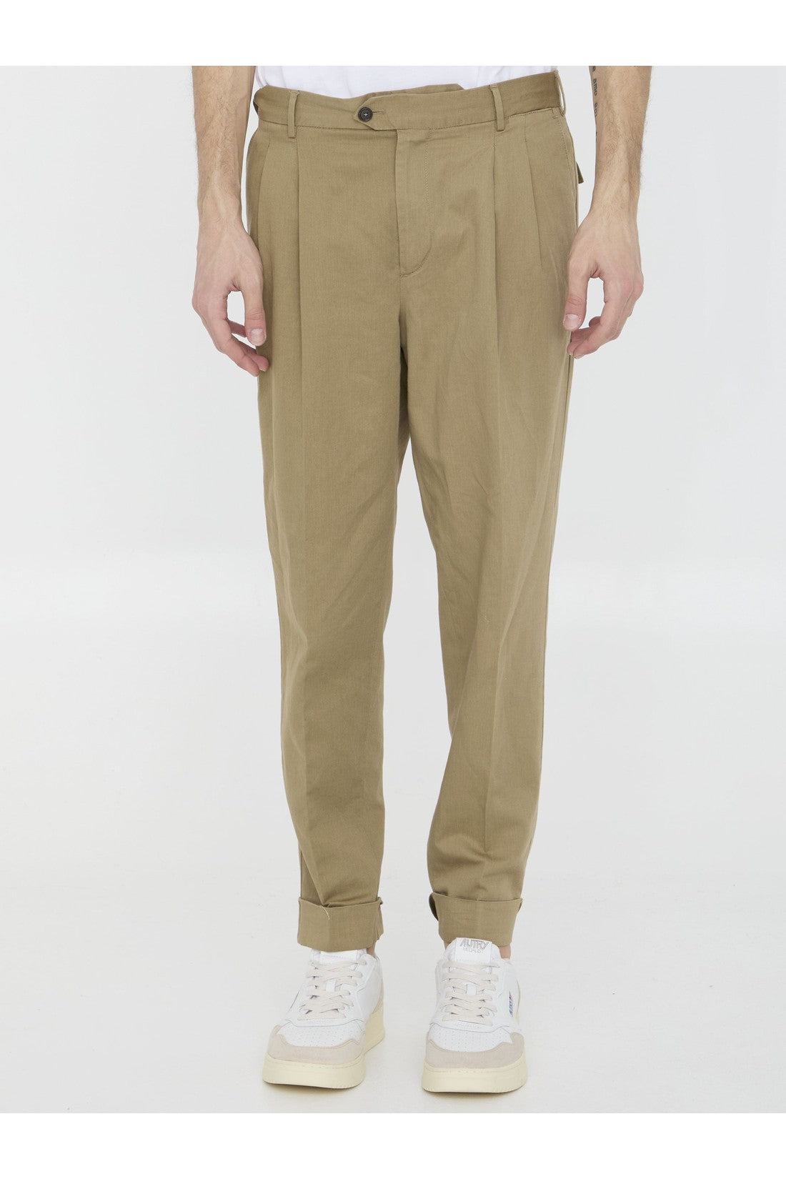 PT TORINO-OUTLET-SALE-Cotton and linen trousers-ARCHIVIST