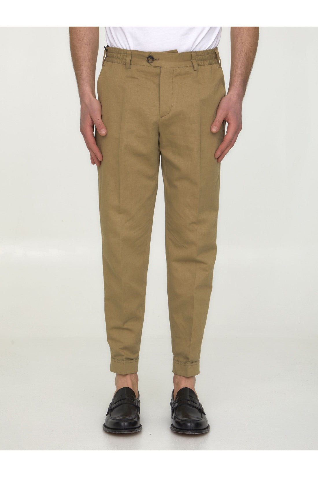 PT TORINO-OUTLET-SALE-Cotton and linen trousers-ARCHIVIST