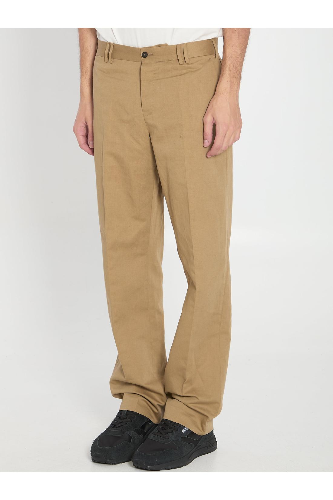 Pt Torino-OUTLET-SALE-Cotton and linen trousers-ARCHIVIST