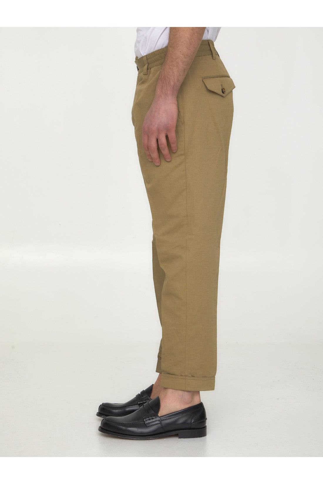 Pt Torino-OUTLET-SALE-Cotton and linen trousers-ARCHIVIST