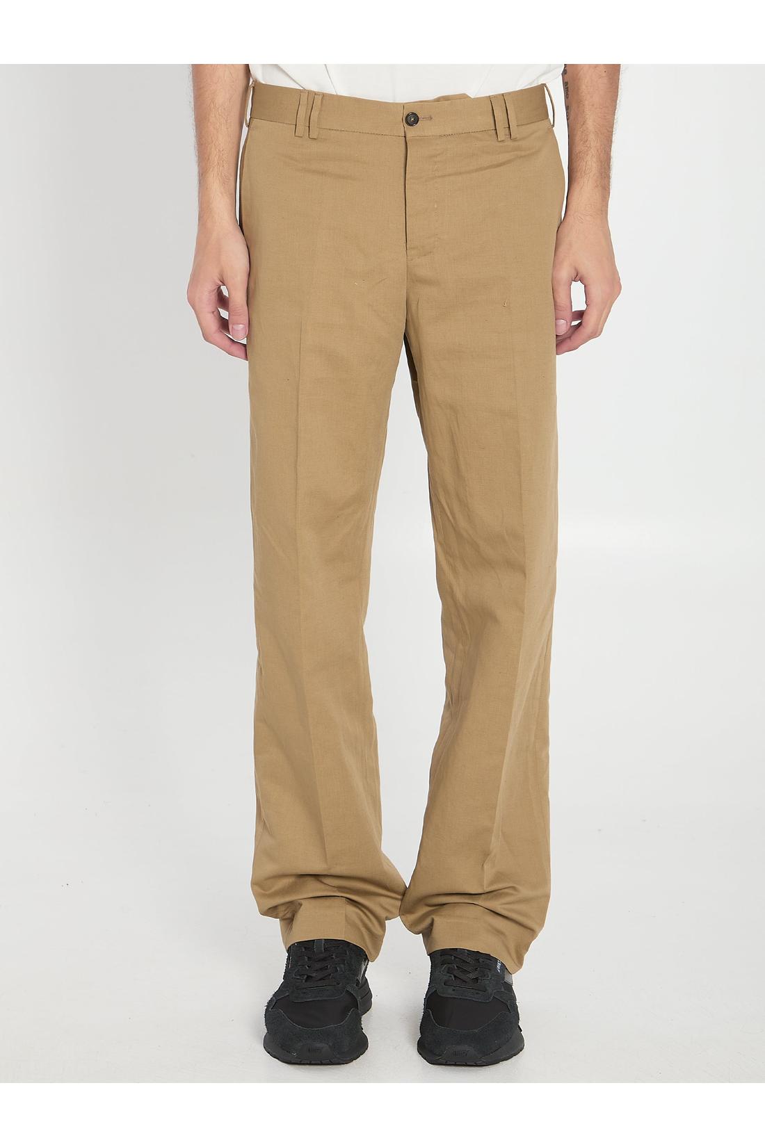 Pt Torino-OUTLET-SALE-Cotton and linen trousers-ARCHIVIST