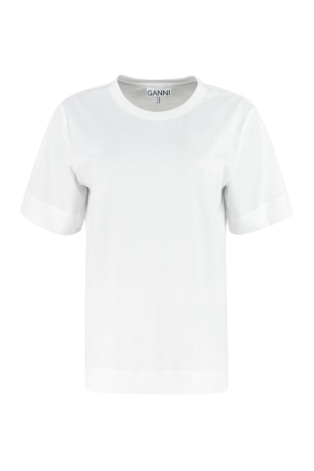 GANNI-OUTLET-SALE-Cotton crew-neck T-shirt-ARCHIVIST