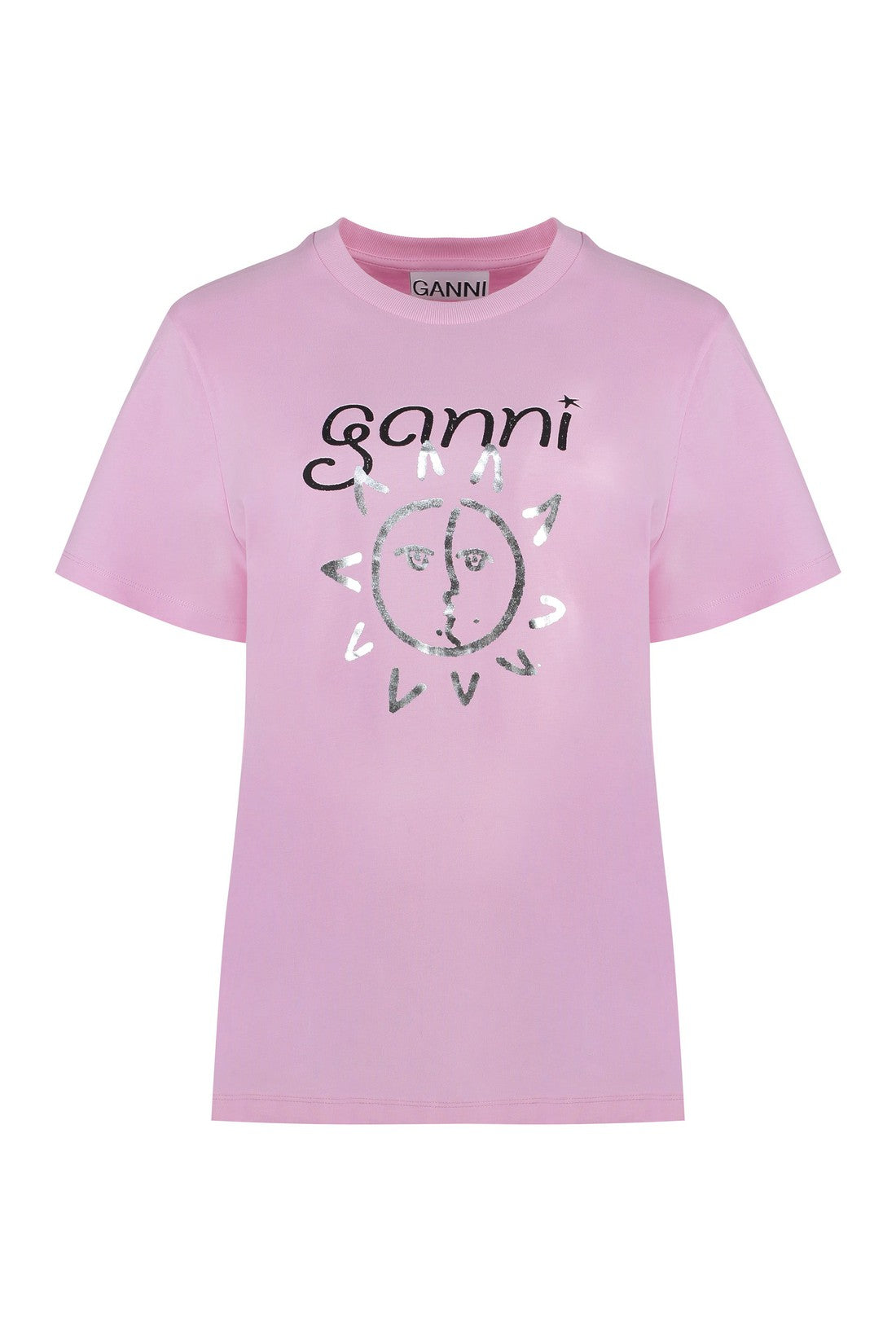 GANNI-OUTLET-SALE-Cotton crew-neck T-shirt-ARCHIVIST