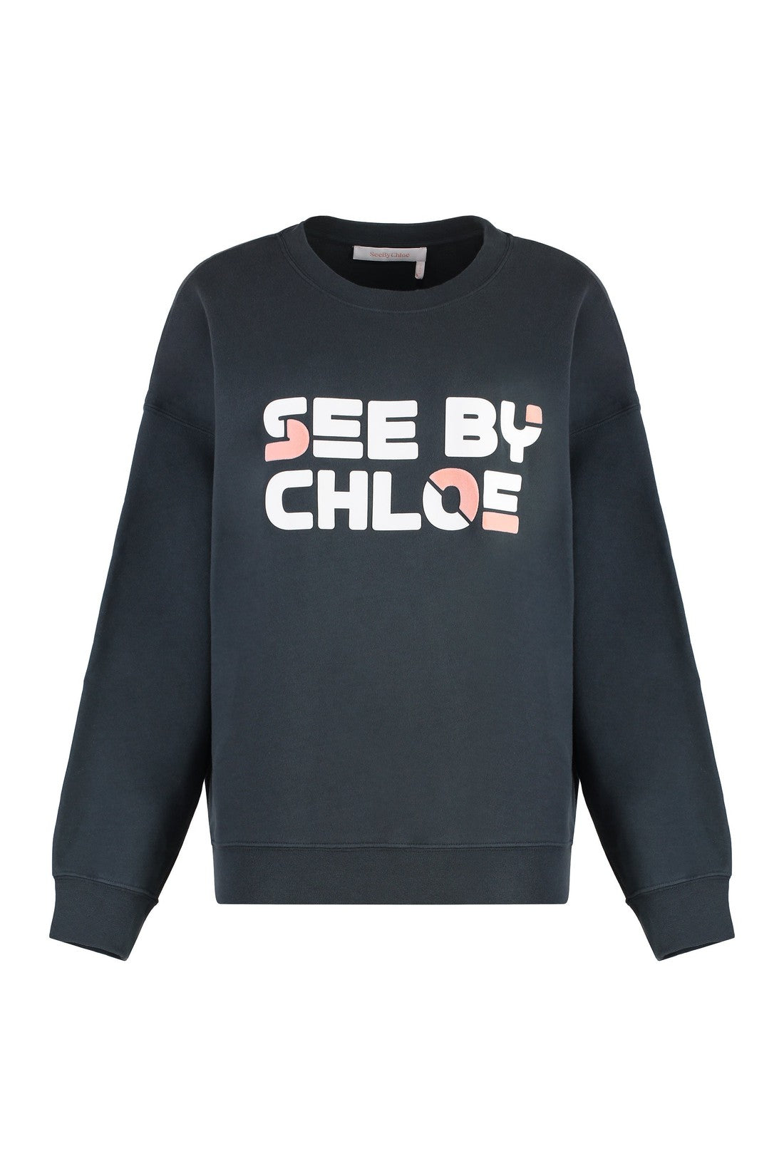 See By Chloé-OUTLET-SALE-Cotton crew-neck sweatshirt-ARCHIVIST