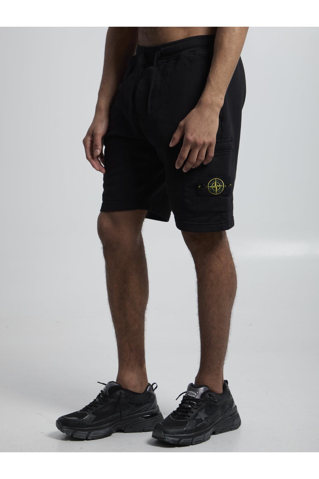 Stone Island-OUTLET-SALE-Cotton fleece Bermuda shorts-ARCHIVIST