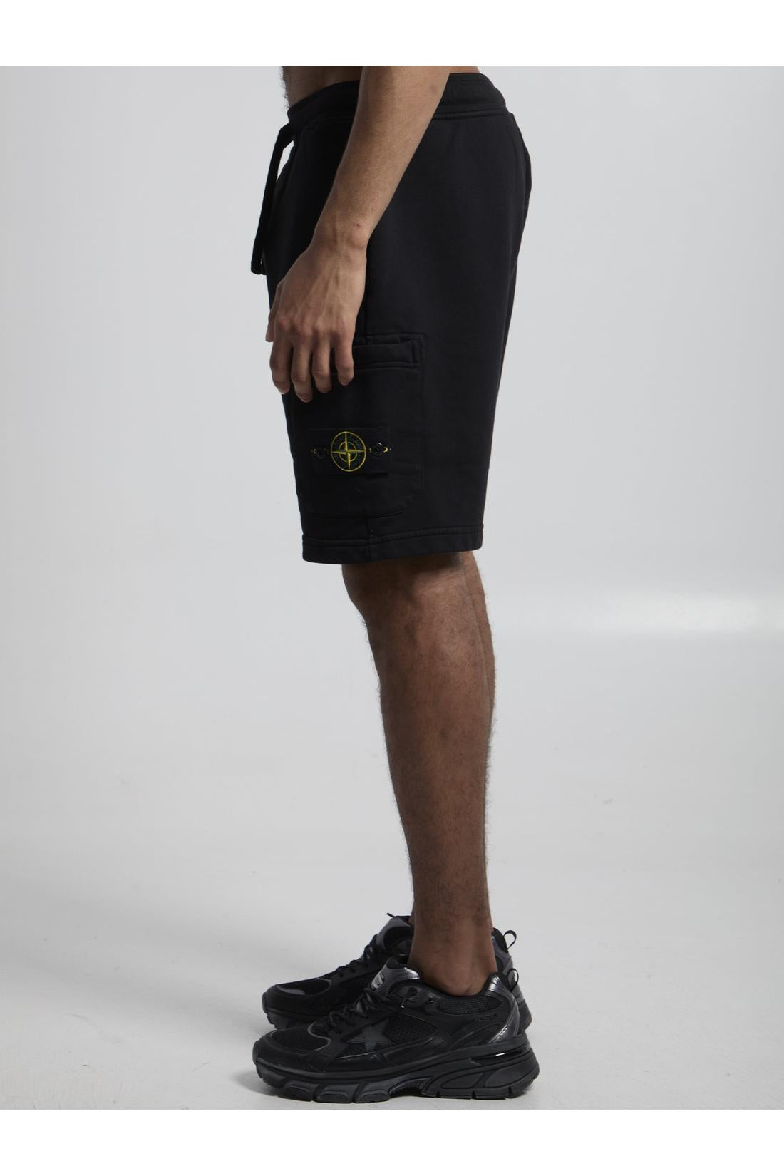Stone Island-OUTLET-SALE-Cotton fleece Bermuda shorts-ARCHIVIST