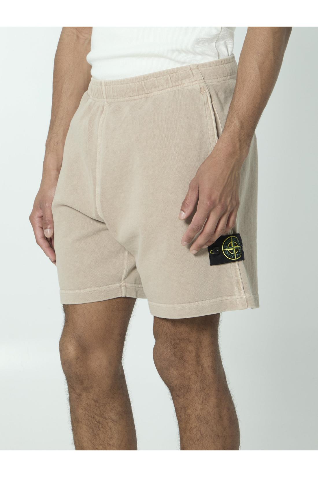 Stone Island-OUTLET-SALE-Cotton fleece shorts-ARCHIVIST