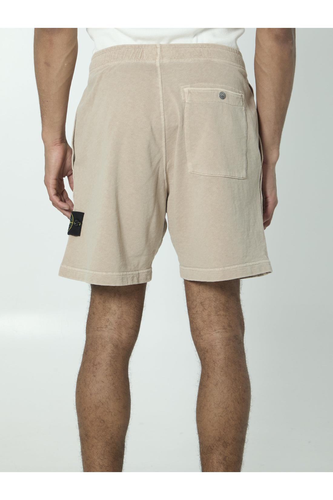 Stone Island-OUTLET-SALE-Cotton fleece shorts-ARCHIVIST