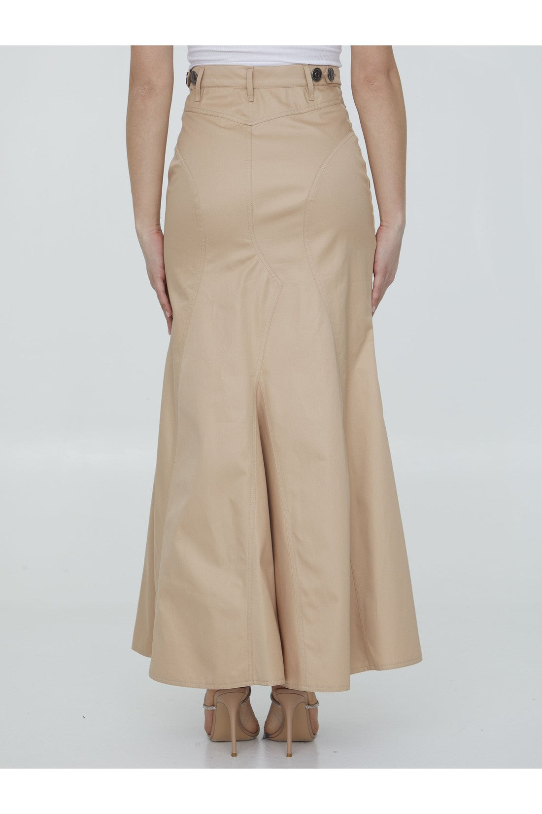 BURBERRY-OUTLET-SALE-Cotton gabardine long skirt-ARCHIVIST