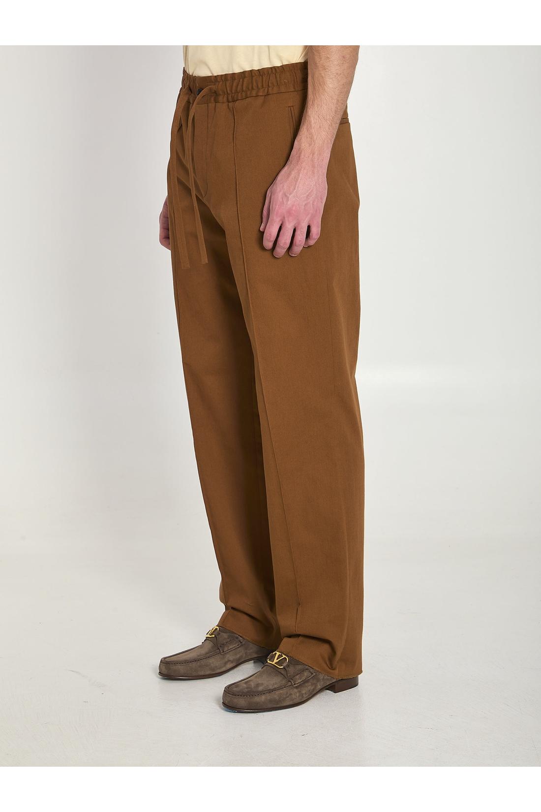 Valentino Garavani-OUTLET-SALE-Cotton gabardine pants-ARCHIVIST