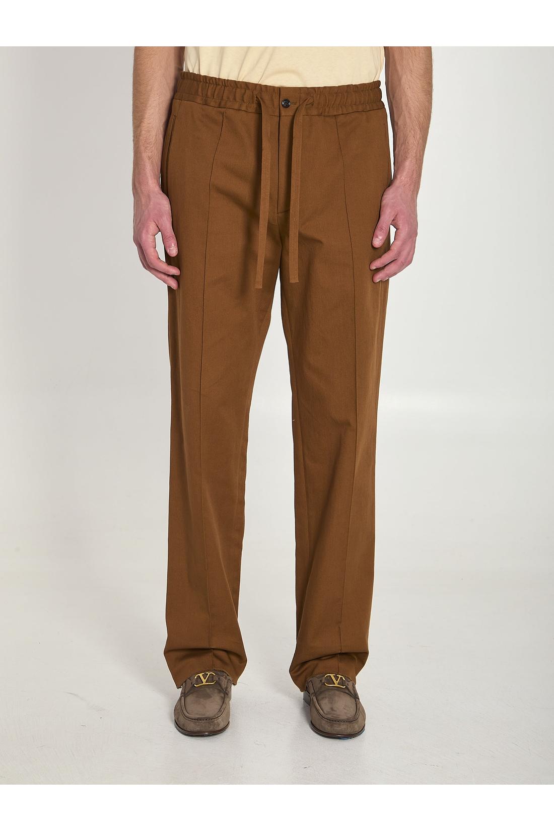 Valentino Garavani-OUTLET-SALE-Cotton gabardine pants-ARCHIVIST