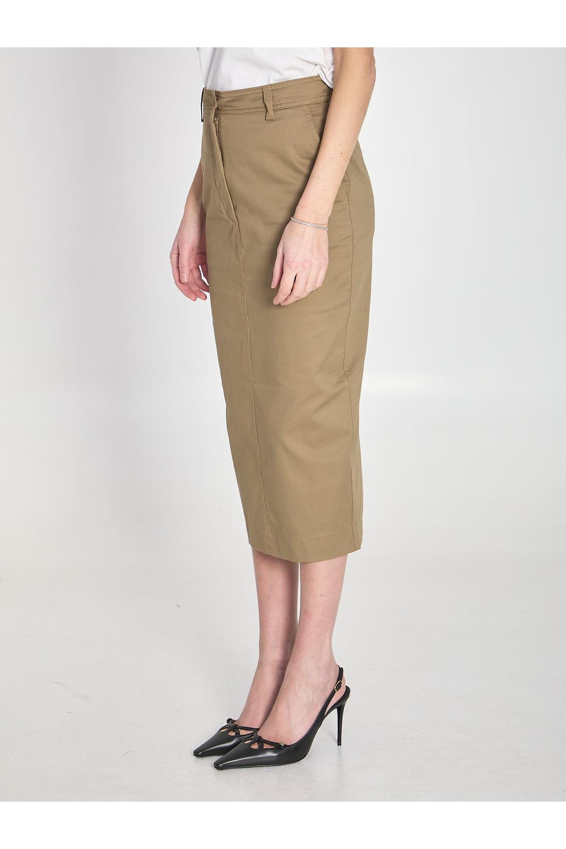 The Latest-OUTLET-SALE-Cotton gabardine skirt-ARCHIVIST