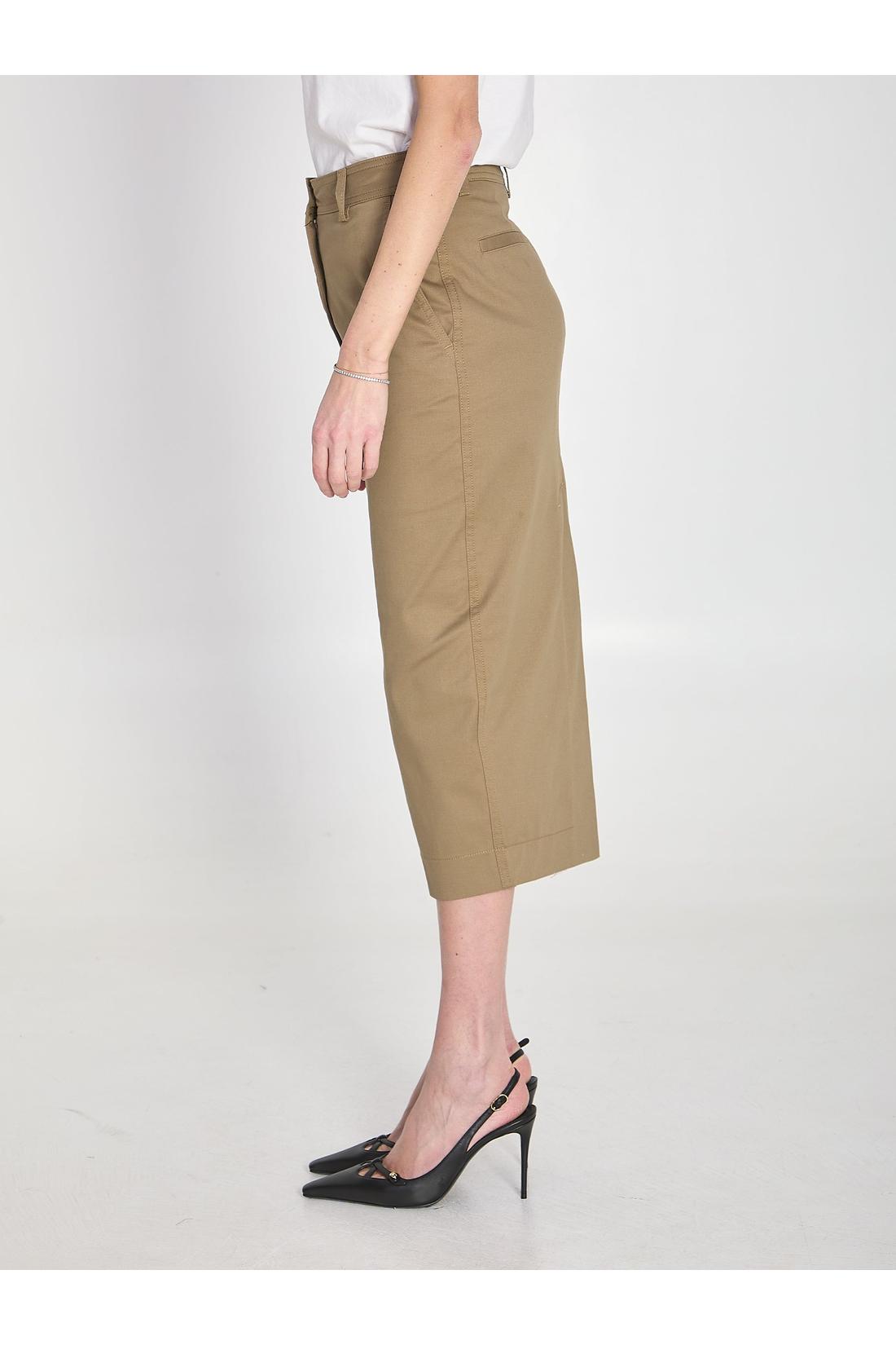 The Latest-OUTLET-SALE-Cotton gabardine skirt-ARCHIVIST