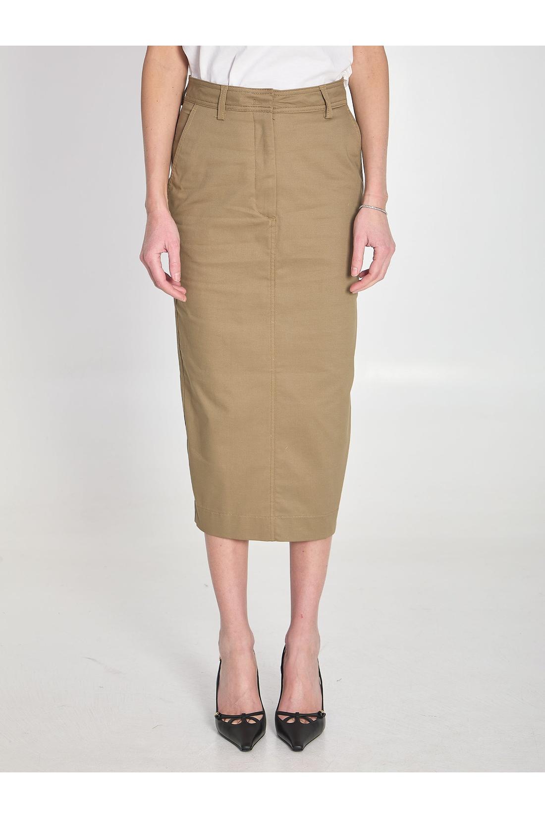 The Latest-OUTLET-SALE-Cotton gabardine skirt-ARCHIVIST