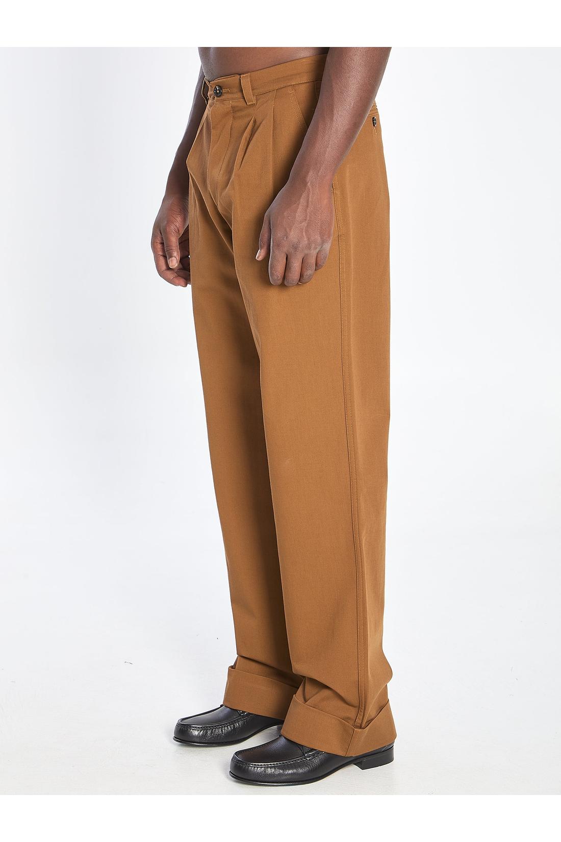 Valentino Garavani-OUTLET-SALE-Cotton gabardine trousers-ARCHIVIST