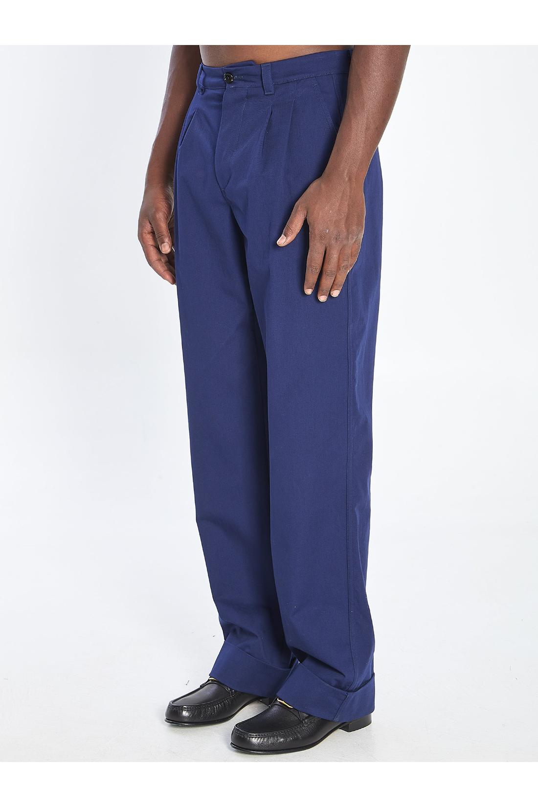 Valentino Garavani-OUTLET-SALE-Cotton gabardine trousers-ARCHIVIST