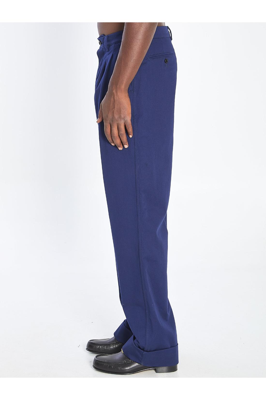 Valentino Garavani-OUTLET-SALE-Cotton gabardine trousers-ARCHIVIST