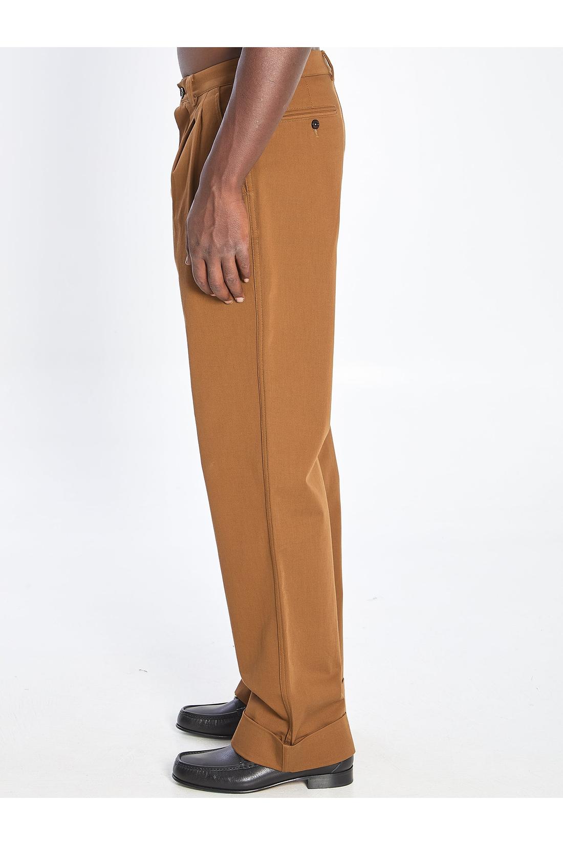 Valentino Garavani-OUTLET-SALE-Cotton gabardine trousers-ARCHIVIST