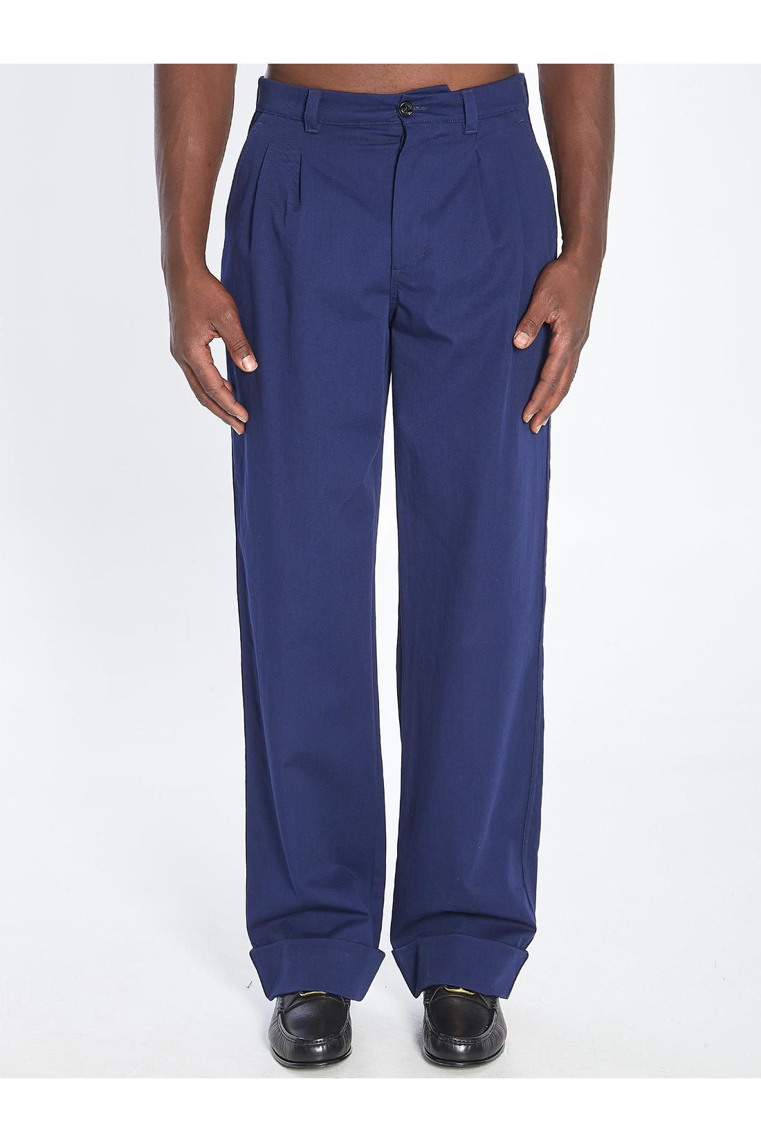 Valentino Garavani-OUTLET-SALE-Cotton gabardine trousers-ARCHIVIST