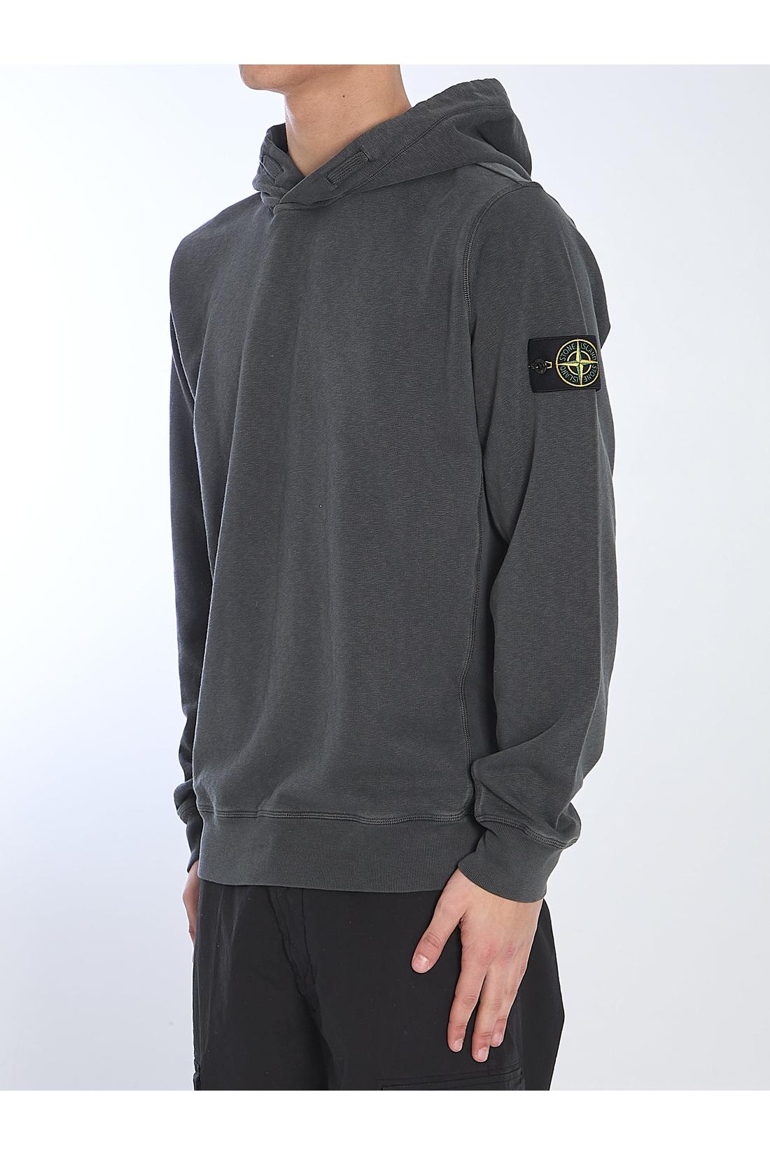 Cotton Sweatshirt Stone Island Pullover Hellgrau Sweatshirt Stone - Main Image