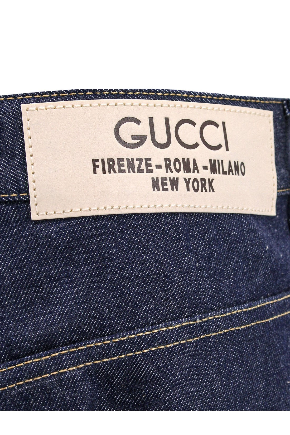 GUCCI-OUTLET-SALE-Cotton jeans with Gucci City tag-ARCHIVIST