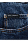 DOLCE & GABBANA-OUTLET-SALE-Cotton jeans with back logo patch-ARCHIVIST