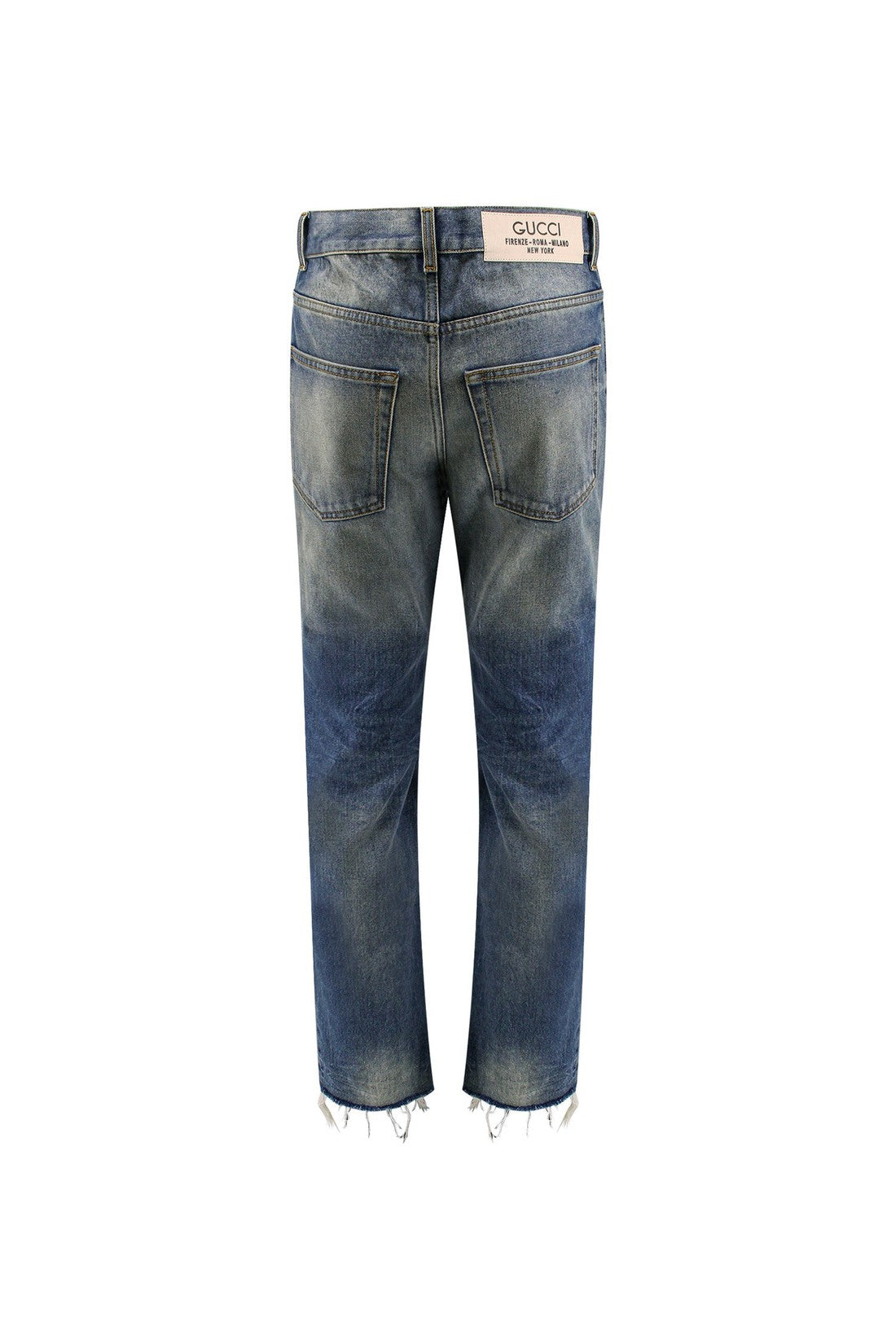 GUCCI-OUTLET-SALE-Cotton jeans with logoed label-ARCHIVIST