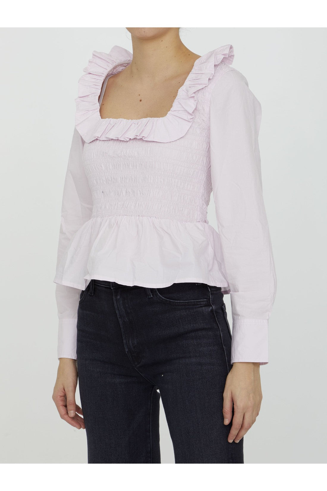 GANNI-OUTLET-SALE-Cotton poplin blouse-ARCHIVIST