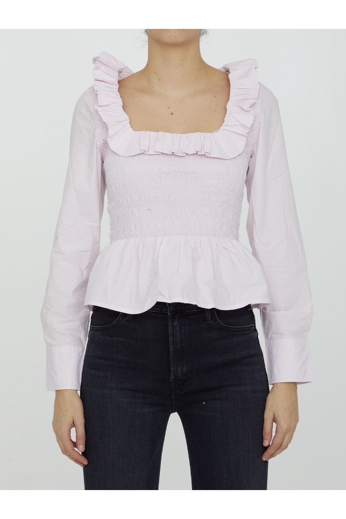 GANNI-OUTLET-SALE-Cotton poplin blouse-ARCHIVIST