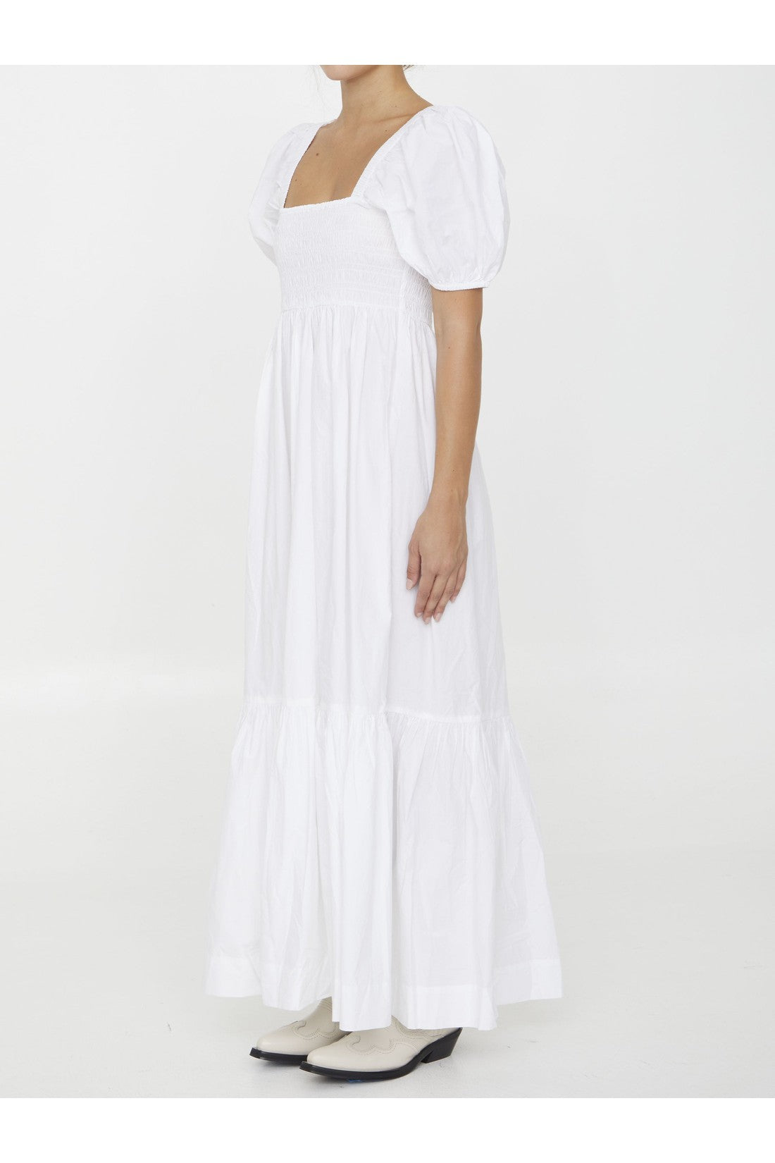 GANNI-OUTLET-SALE-Cotton poplin maxi dress-ARCHIVIST