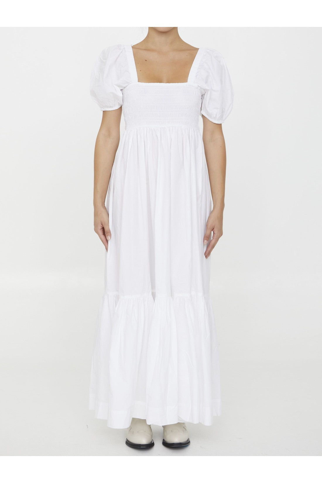 GANNI-OUTLET-SALE-Cotton poplin maxi dress-ARCHIVIST