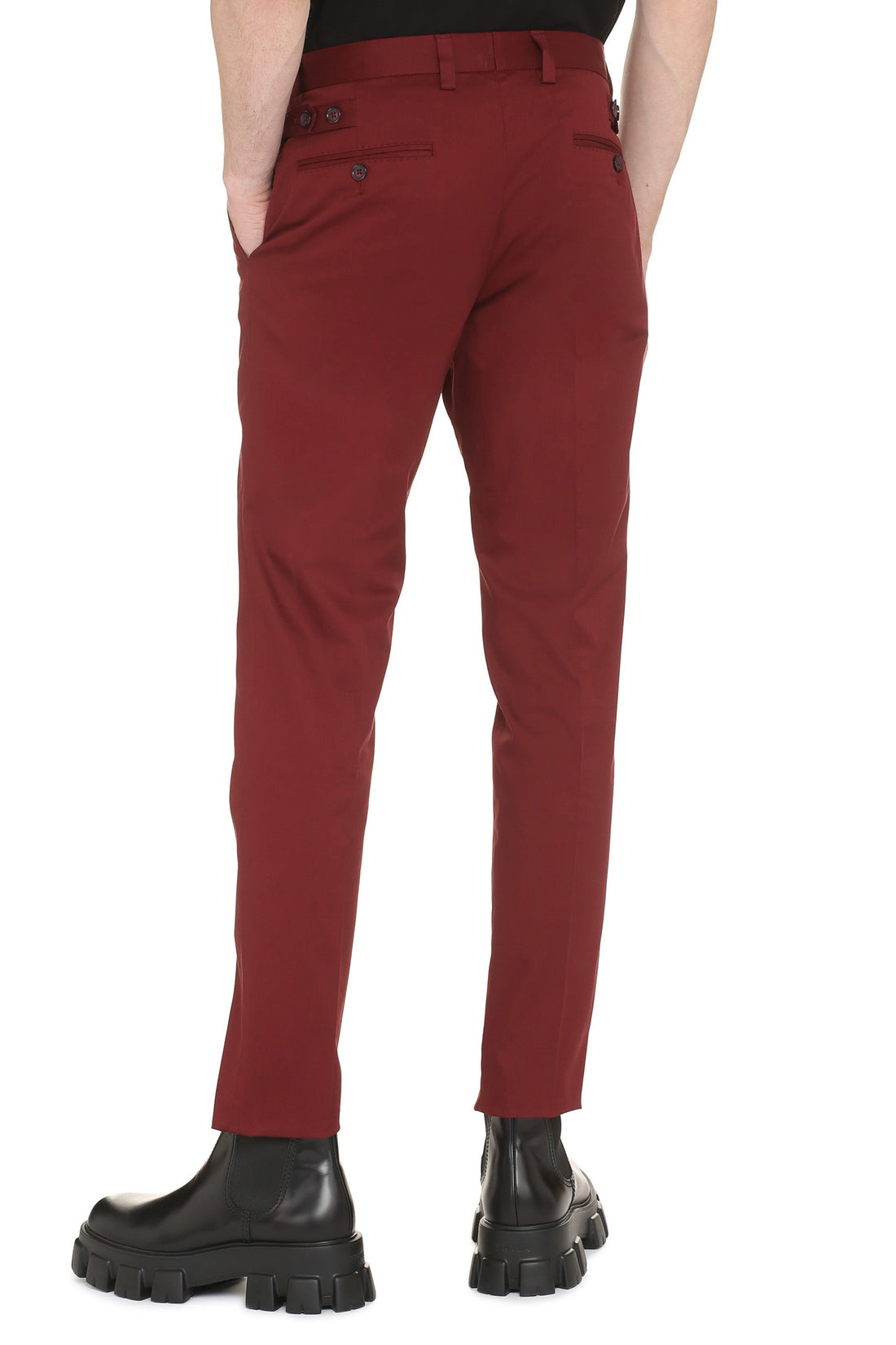 Dolce & Gabbana-OUTLET-SALE-Cotton tailored trousers-ARCHIVIST