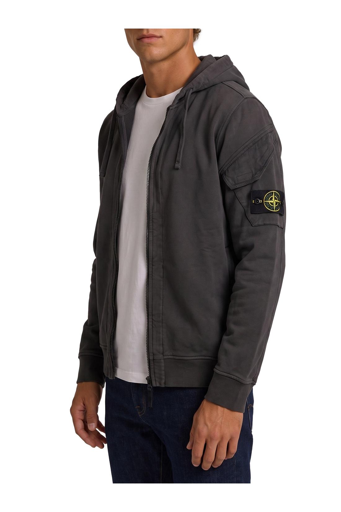 Stone Island-OUTLET-SALE-Cotton zip-up sweatshirt-ARCHIVIST