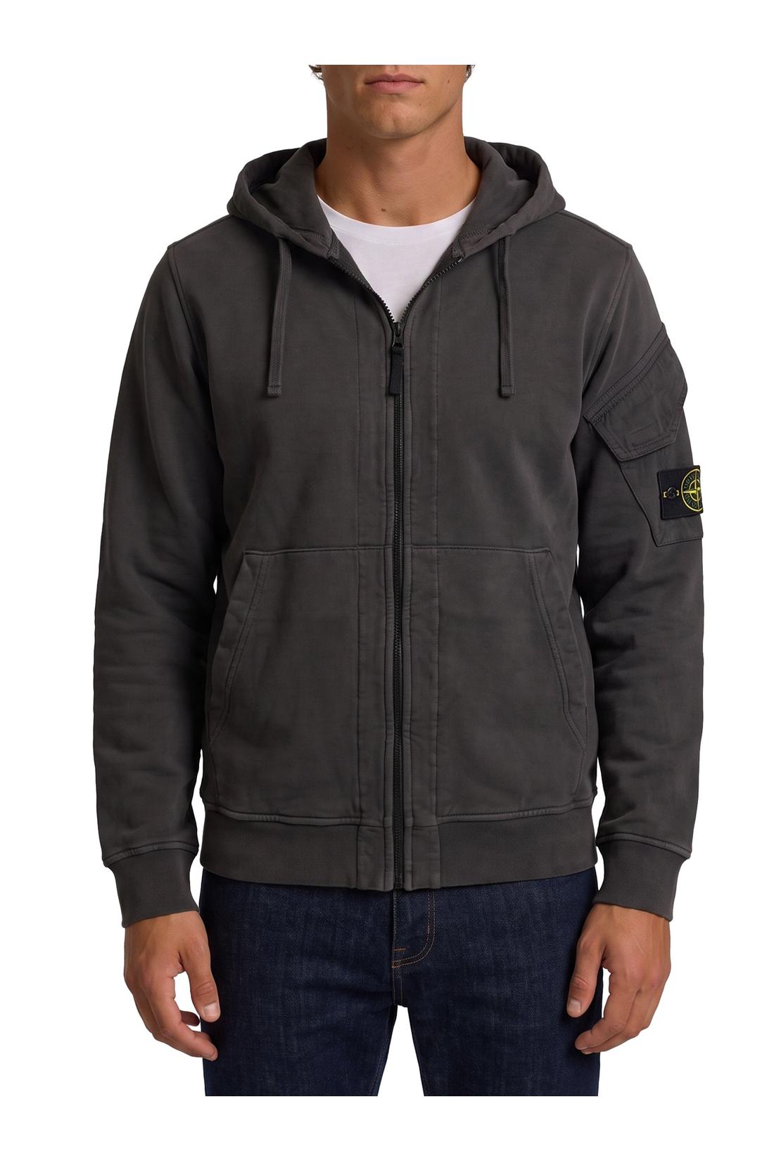 Stone Island-OUTLET-SALE-Cotton zip-up sweatshirt-ARCHIVIST