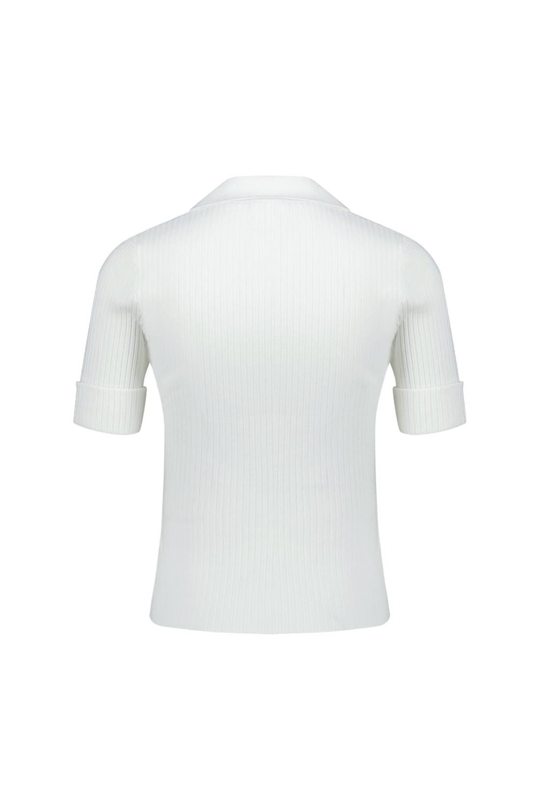 Polo Ribbed - Courreges - Viskose - Weiß-Shirts-Courreges-ARCHIVIST