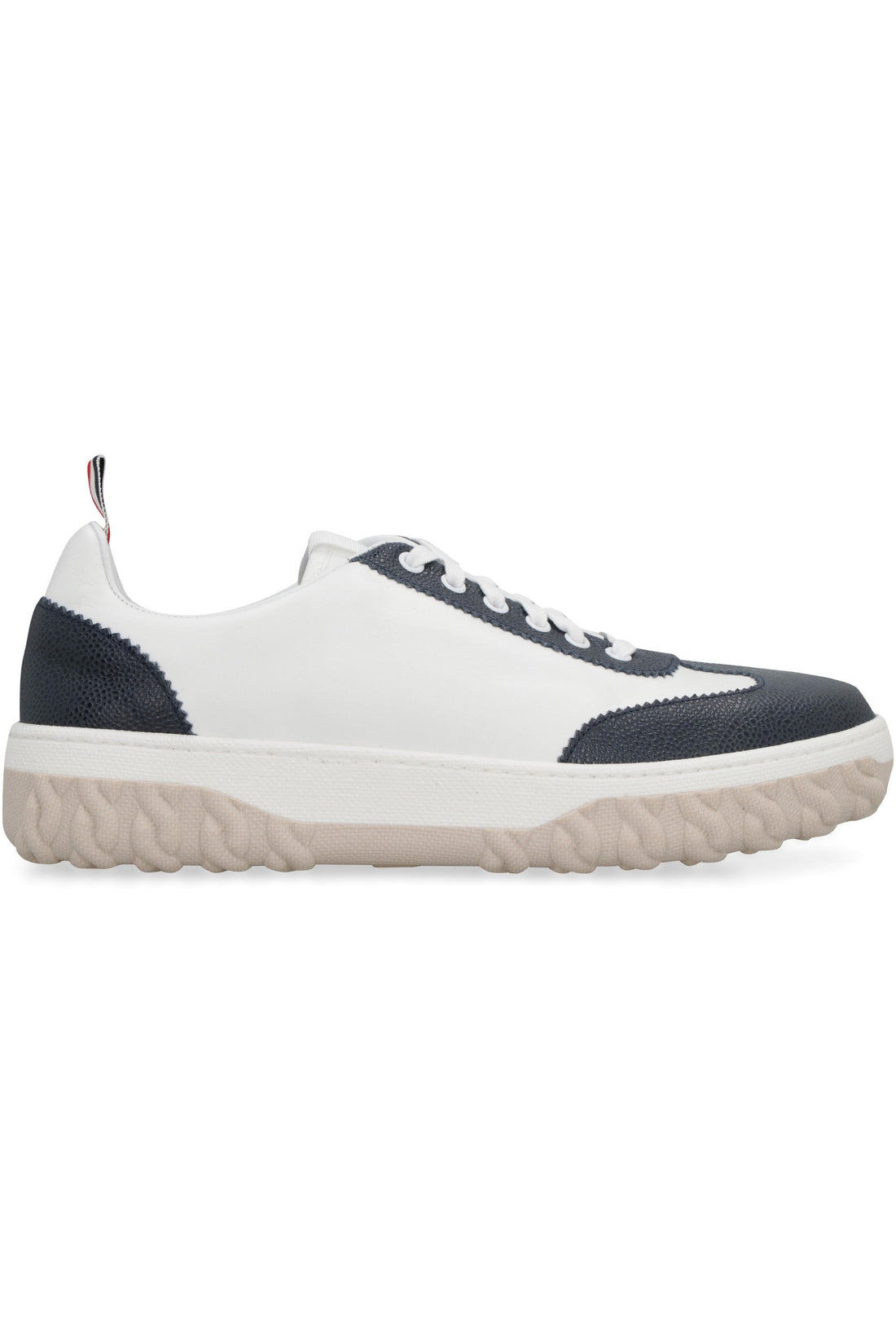 Thom Browne-OUTLET-SALE-Court leather low-top sneakers-ARCHIVIST