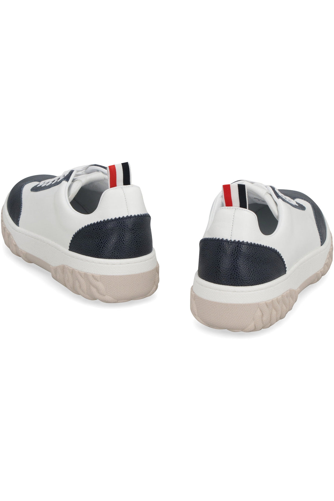 Thom Browne-OUTLET-SALE-Court leather low-top sneakers-ARCHIVIST
