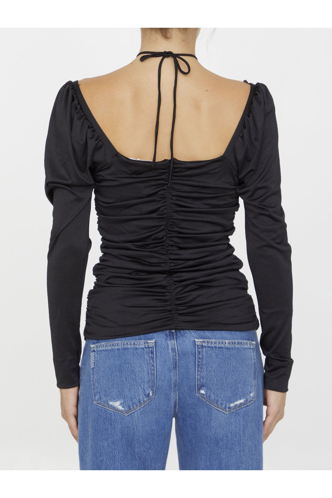 GANNI-OUTLET-SALE-Crêpe jersey top-ARCHIVIST