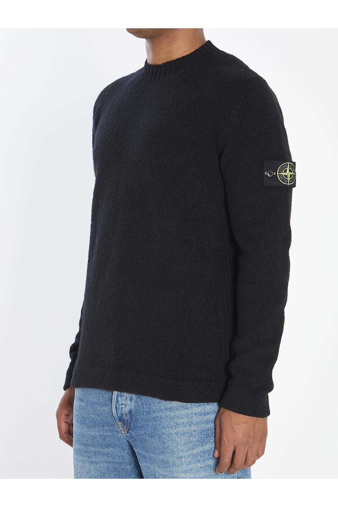 Stone Island-OUTLET-SALE-Crew neck sweater with brushed texture.-ARCHIVIST
