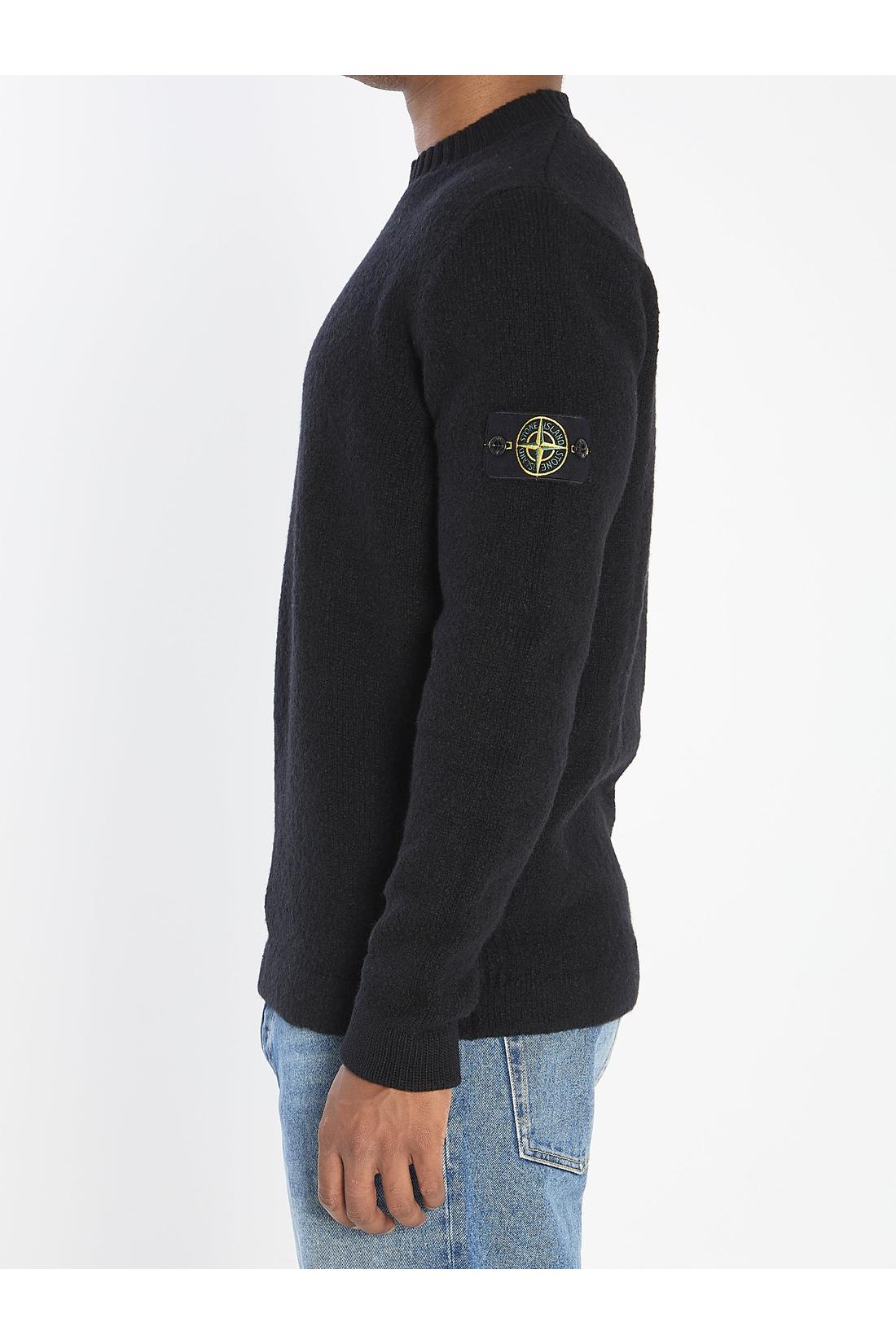 Stone Island-OUTLET-SALE-Crew neck sweater with brushed texture.-ARCHIVIST