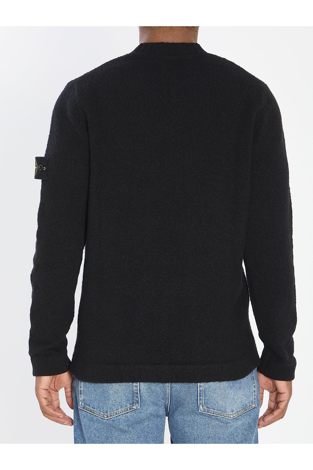 Stone Island-OUTLET-SALE-Crew neck sweater with brushed texture.-ARCHIVIST