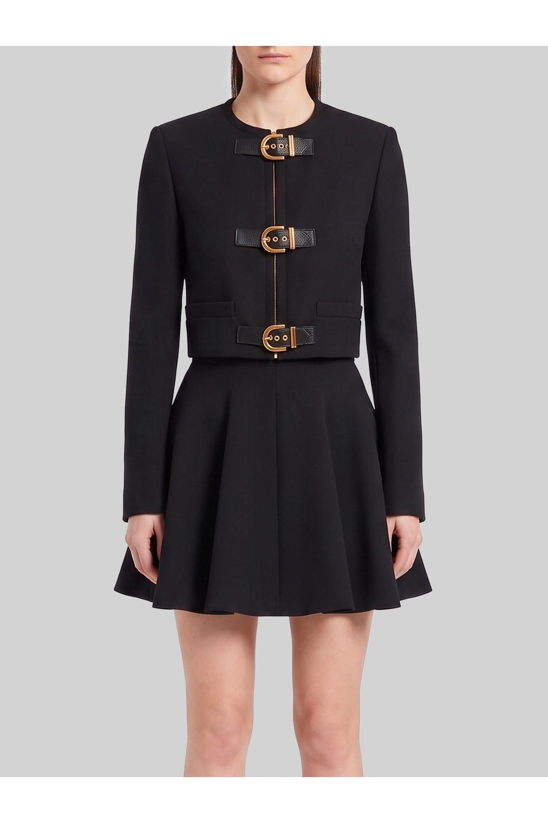 Versace-OUTLET-SALE-Crop natté wool jacket-ARCHIVIST