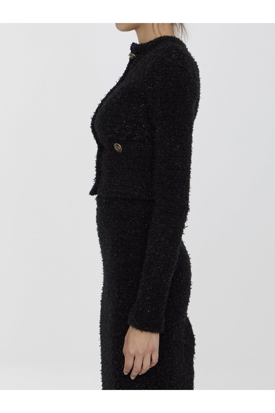 BALENCIAGA-OUTLET-SALE-Cropped cardigan in tweed-ARCHIVIST