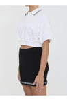 Alexander Wang-OUTLET-SALE-Cropped cotton polo shirt-ARCHIVIST