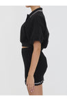 Alexander Wang-OUTLET-SALE-Cropped cotton polo shirt-ARCHIVIST