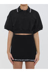 Alexander Wang-OUTLET-SALE-Cropped cotton polo shirt-ARCHIVIST