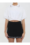 Alexander Wang-OUTLET-SALE-Cropped cotton polo shirt-ARCHIVIST