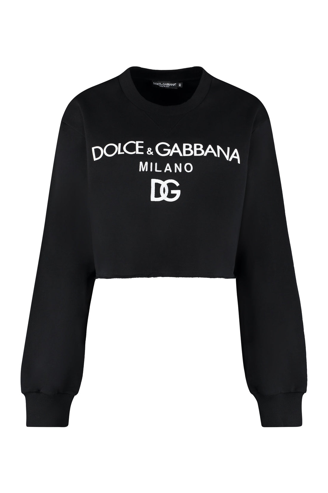 Dolce & Gabbana-OUTLET-SALE-Cropped cotton sweatshirt-ARCHIVIST
