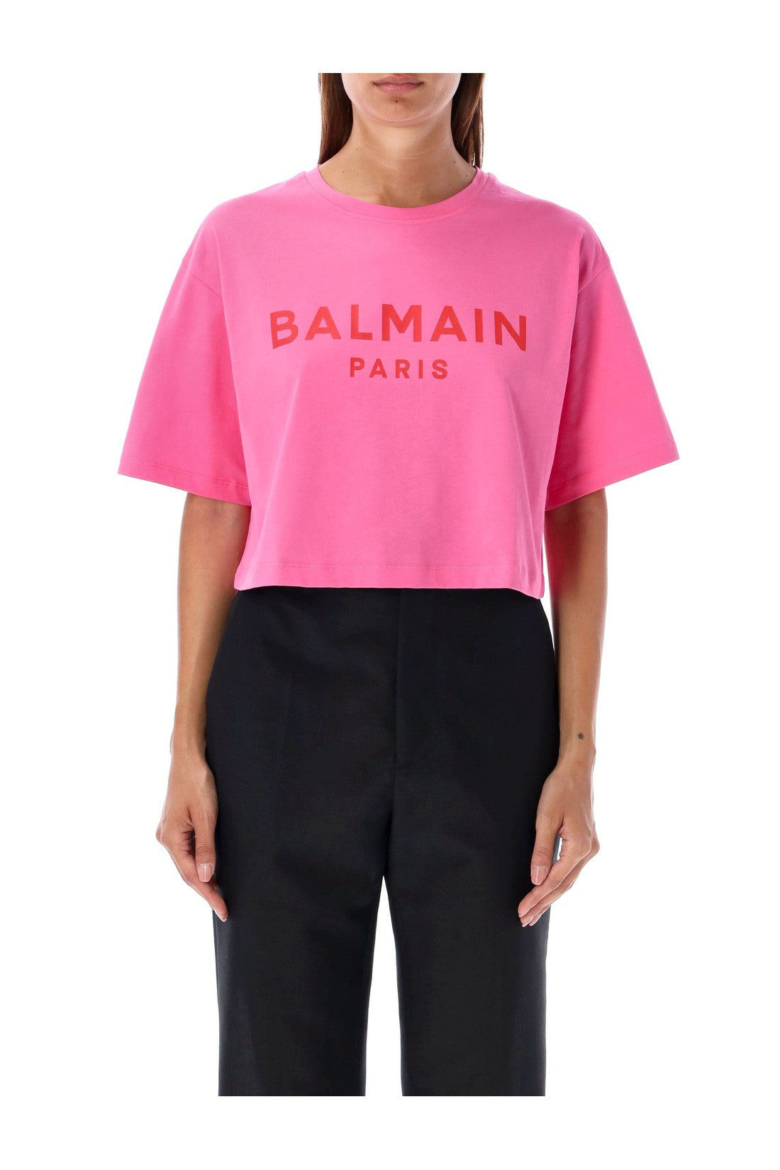 BALMAIN-OUTLET-SALE-Cropped logo t-shirt-ARCHIVIST